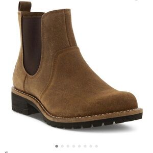 Ecco Women's Brown Suede Water Repellent Chelsea Boots